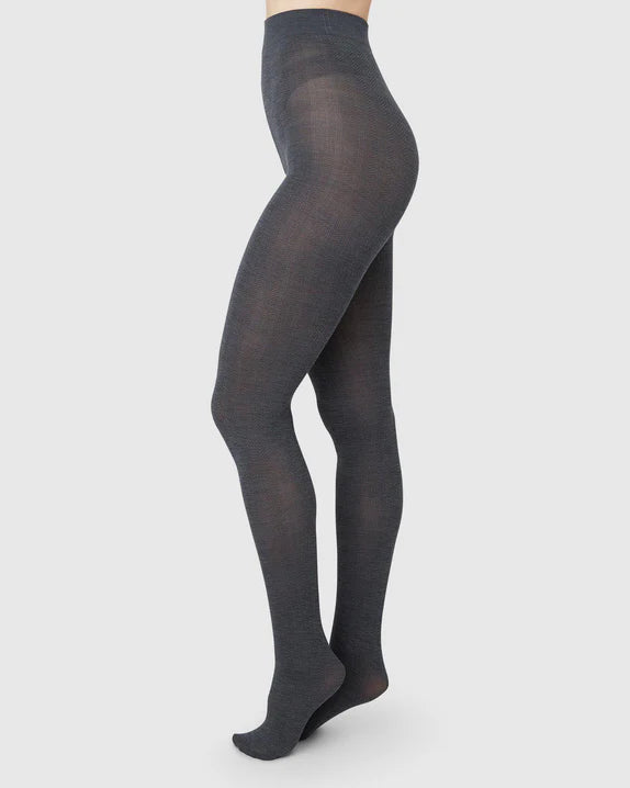 YLVA FISHBONE WOOL TIGHTS