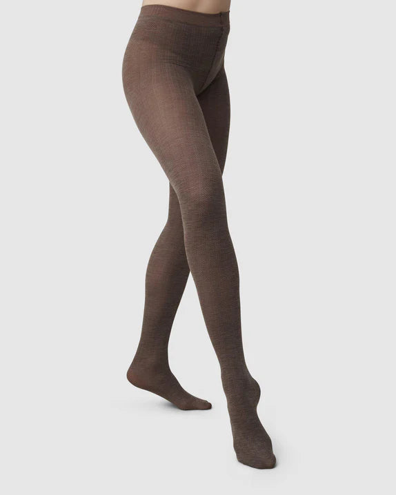 YLVA FISHBONE WOOL TIGHTS