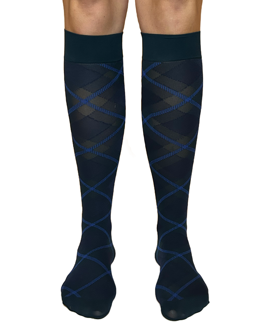 Franka Knee Highs | Check Blue