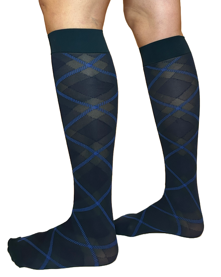 Franka Knee Highs | Check Blue