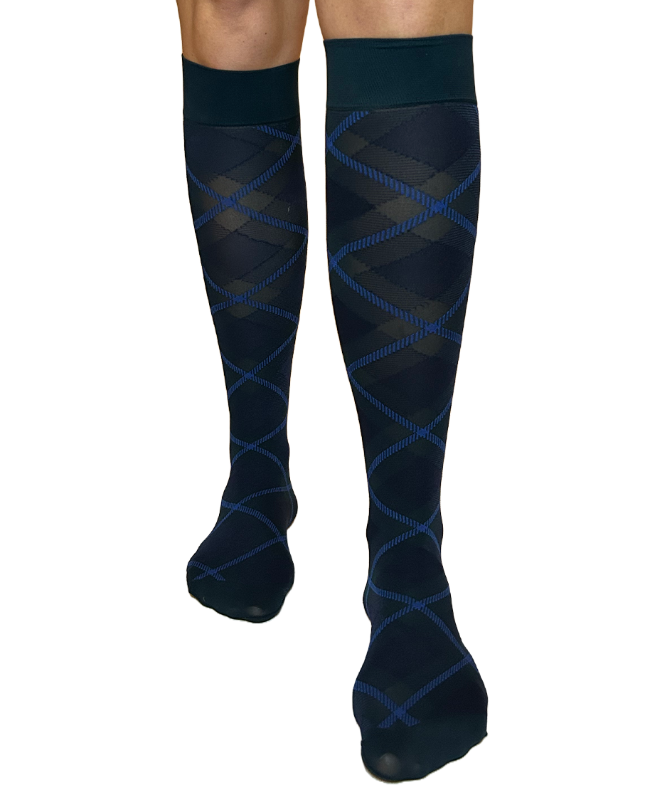 Franka Knee Highs | Check Blue