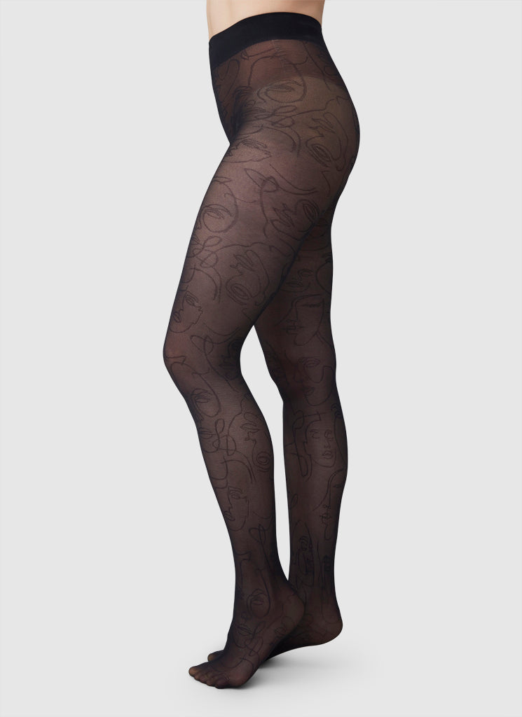 Helena Face - Schwarz - Strumpfhose