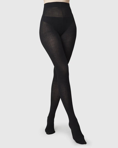 YLVA FISHBONE WOOL TIGHTS