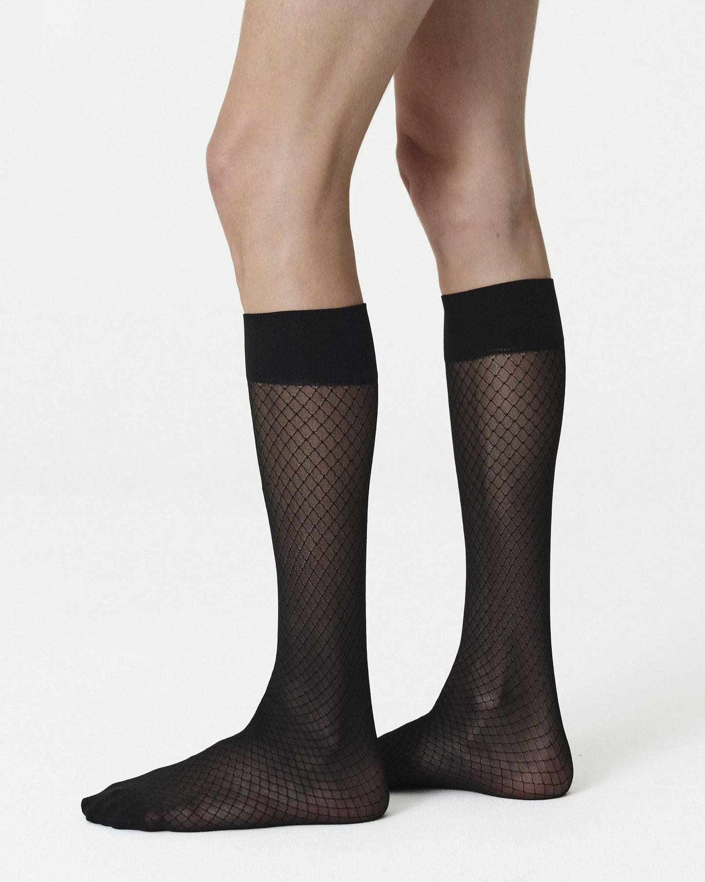 EDIT FAKE FISHNETJACQUARD KNEE-HIGHS
