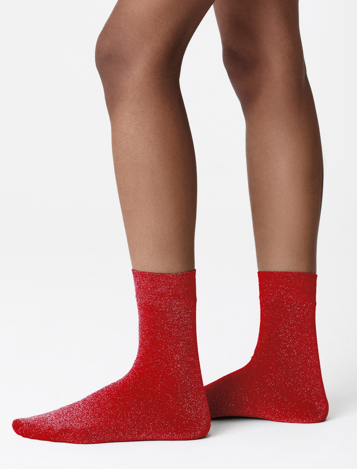 INES SHIMMERY SOCKS ROUGE