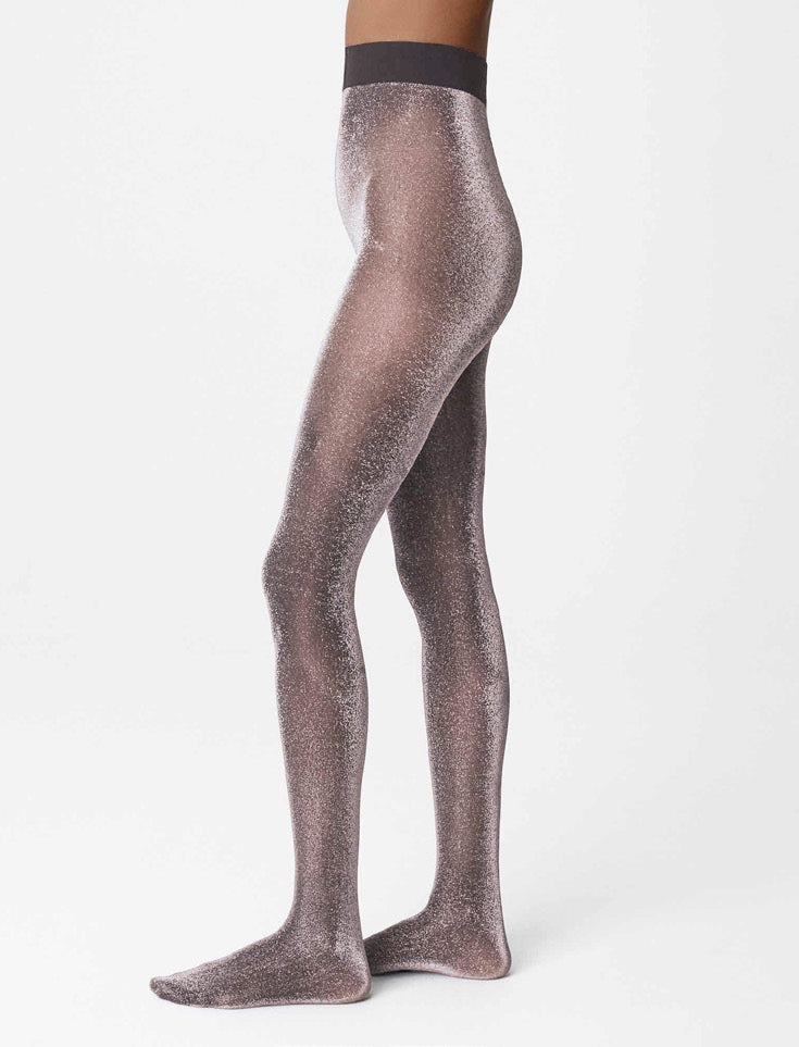 TORA SHIMMERY TIGHTS MAUVE/SILVER