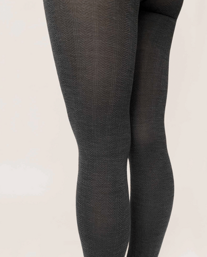 Ylva Wool Fishbone - Anthrazit - Strumpfhose