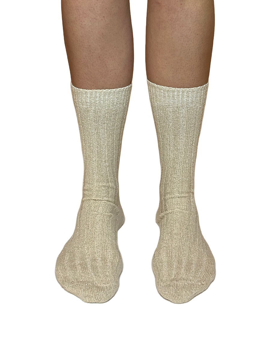 Bodil Chunky - Ivory/Gold Glitzer - Socken