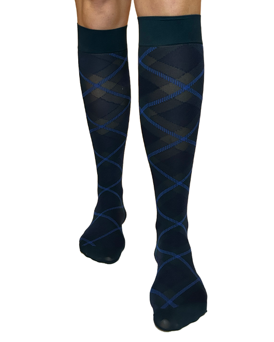 Franka Knee Highs | Check Blue
