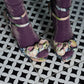 Ines Shimmery - Plum/Gold - Socken