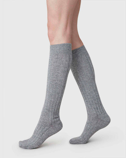 Bodil Chunky - Grau - Kniesocken