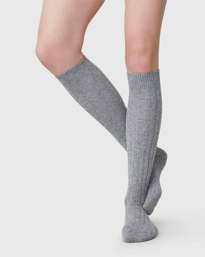 Bodil Chunky - Grau - Kniesocken