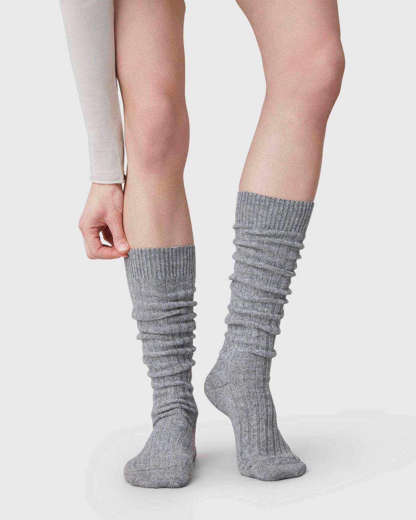 Bodil Chunky - Grau - Kniesocken