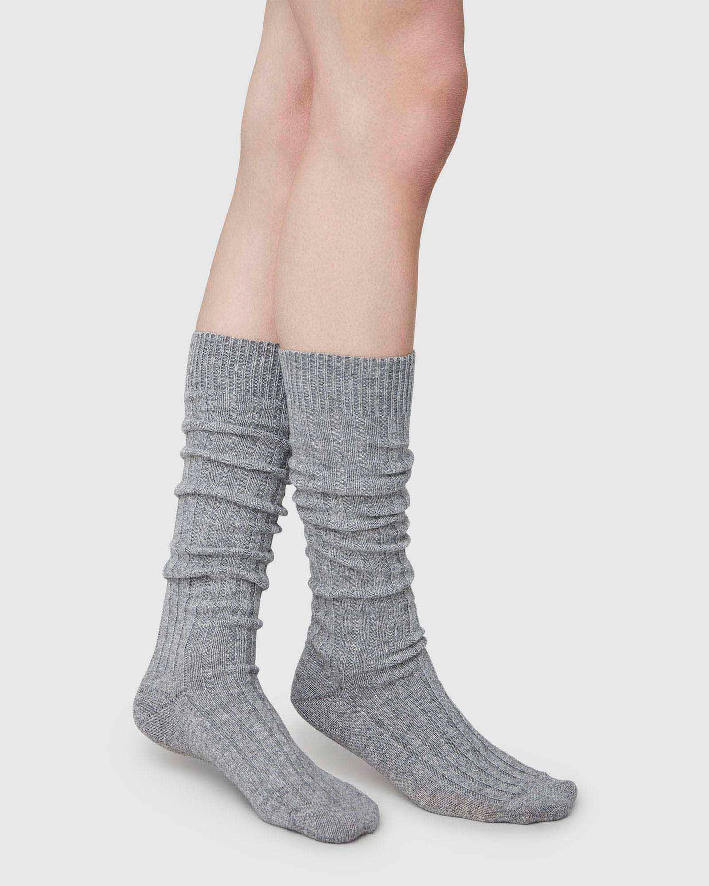 Bodil Chunky - Grau - Kniesocken