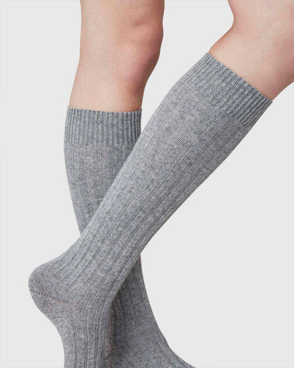 Bodil Chunky - Grau - Kniesocken