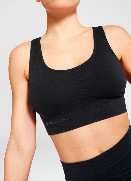 Wilma Rib Crop Top - Black